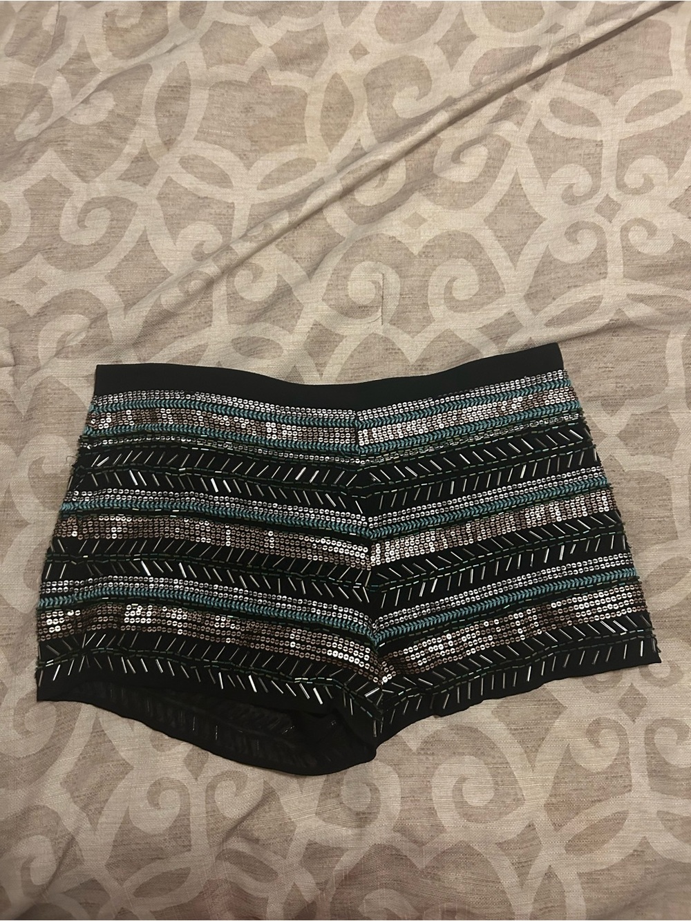 Forever 21 Black Shorts with Turquoise and Silver Beading